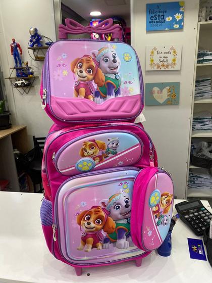 kit mochila escolar feminina de rodinhas Patrulha canina Menor preço em kit mochila escolar feminina de rodinhas Patrulha canina