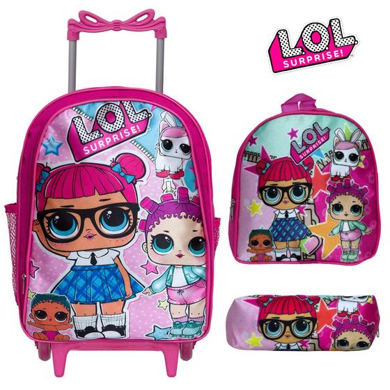 Imagem de Kit Mochila Escolar Feminina Rodinha LOL Surprise Toys 2U