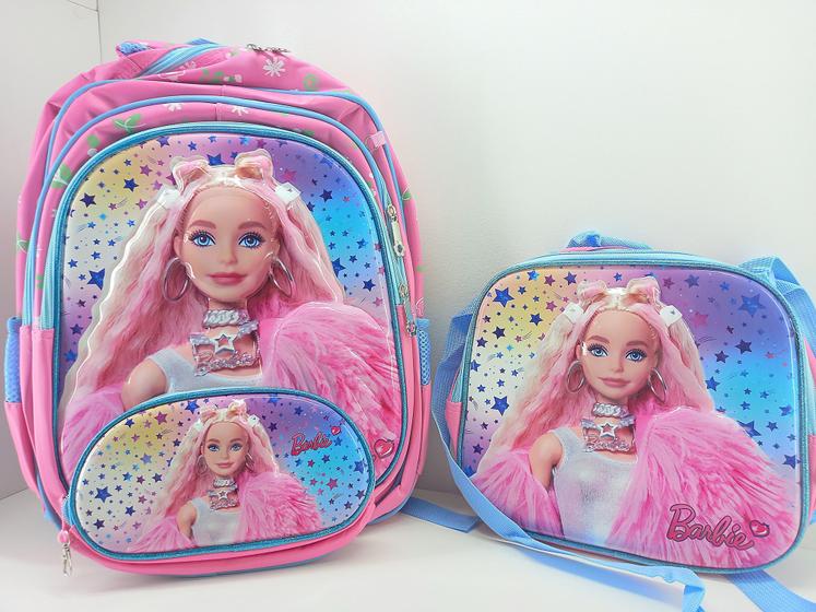 Imagem de Kit Mochila Escolar Infantil Com Estampa 3d Barbie