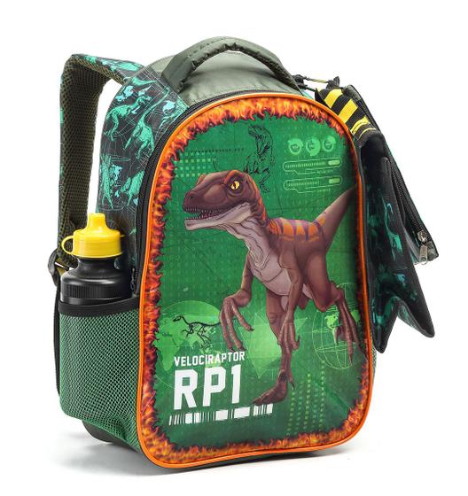 Imagem de Kit Mochila Escolar Infantil Com Lancheira Estojo Dinossauro