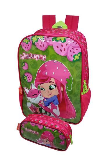 Imagem de Kit Mochila Escolar Infantil Costa Moranguinho + Estojo Original Licenciada