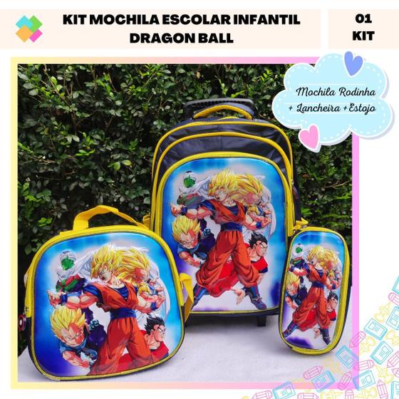 Imagem de Kit Mochila Escolar Infantil Dragon Ball Z