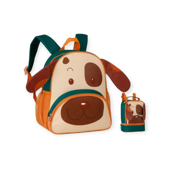 Imagem de Kit Mochila Escolar Infantil + Lancheira Animais Pets