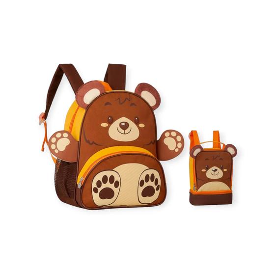 Imagem de Kit Mochila Escolar Infantil + Lancheira Animais Pets