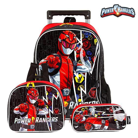 Kit Mochila Escolar Infantil Power Rangers Com Rodinhas - Kit Mochila ...