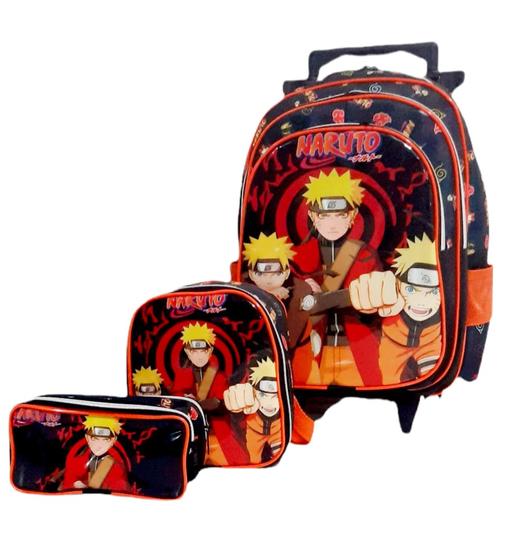 Kit Mochila Escolar Infantil Rodinha Naruto Masculino Menor preço em Kit Mochila Escolar Infantil Rodinha Naruto Masculino