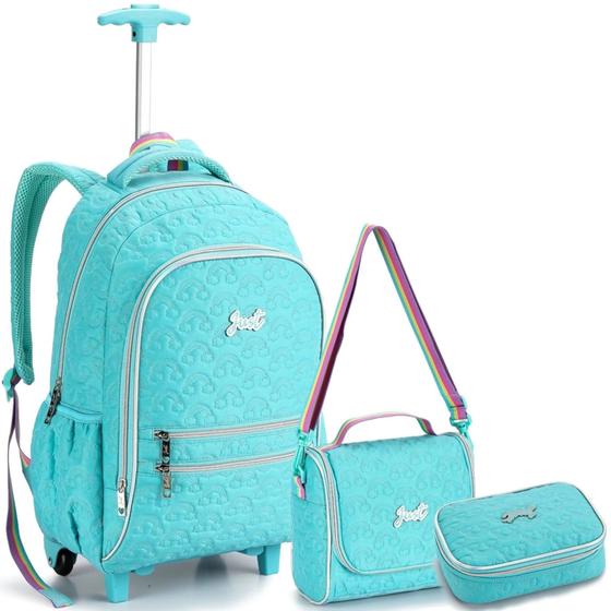 Kit Mochila Escolar Just Feminina Infanto Juvenil Grande de Rodinha com ...