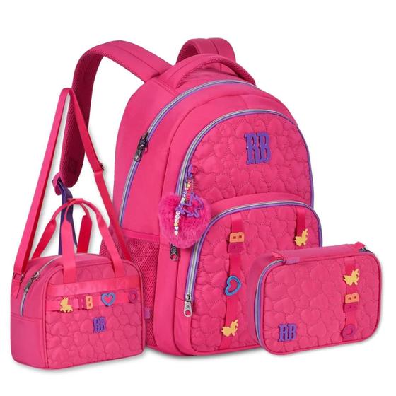 Imagem de Kit Mochila Escolar Juvenil + Lancheira e Estojo Rebecca Bonbon - Clio Coleção 2025