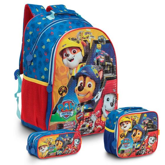 Imagem de Kit Mochila Escolar Masculina Vingadores Alça Reforçada