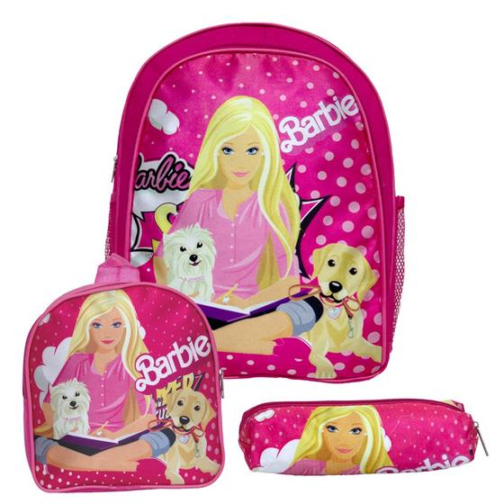 Imagem de Kit Mochila Escolar Menina com Lancheira Infantil Barbie