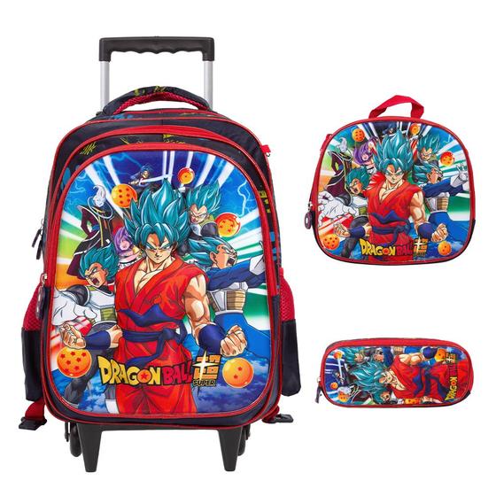 Imagem de Kit Mochila Escolar Menino Dragon Ball Rodinha Tam G Toys 2U