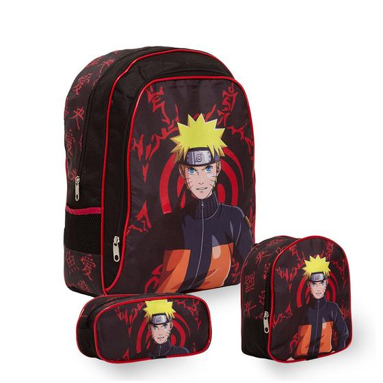 Imagem de Kit Mochila Escolar Menino Naruto Anime Costas Reforçada