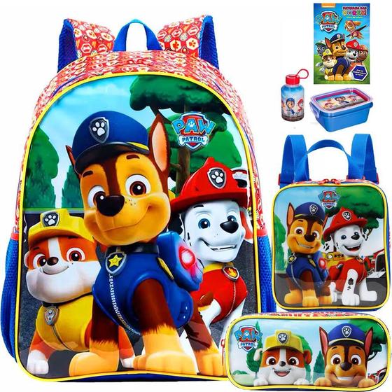 Imagem de Kit Mochila Escolar Patrulha Canina Paw Patrol Costas Tam G