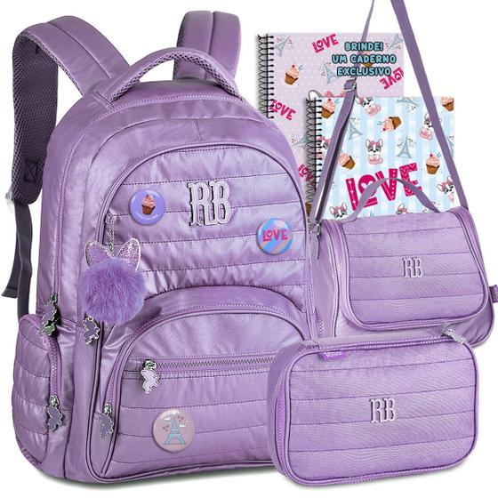 Kit Mochila Escolar RB Rebecca Bonbon Feminina Infantil Metalizada Menor preço em Kit Mochila Escolar RB Rebecca Bonbon Feminina Infantil Metalizada