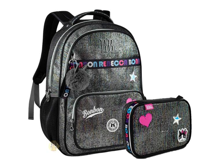 Imagem de Kit Mochila Escolar Rb Rebecca Bonbon Glitter Com Estojo Box