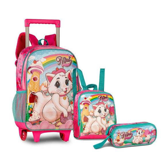 Imagem de Kit Mochila Escolar Roda Gatinha Nini Clio - CLIO STYLE