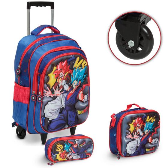 Imagem de Kit Mochila Escolar Rodinha Dragon Ball Z Volta As Aulas