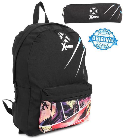 Imagem de Kit Mochila Escolar X Men Black Casual Infantil Menino Resistente Reforçado + Estojo Dermiwil