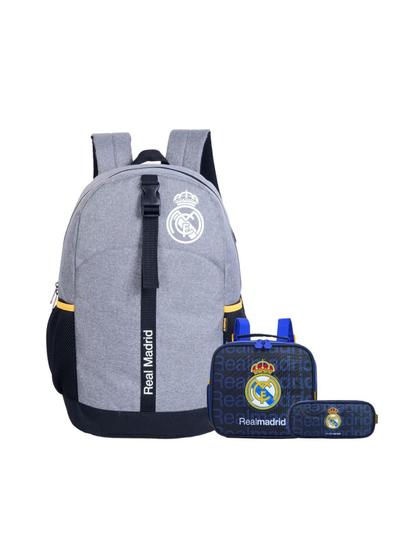 Imagem de Kit Mochila Esportiva De Costas+Lancheira+Estojo Real Madrid