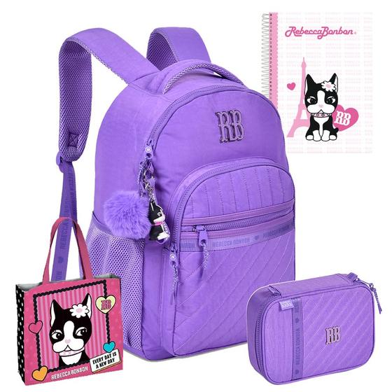 Imagem de Kit Mochila Estojo Escolar Passeio Colorida It Girl RB Clio