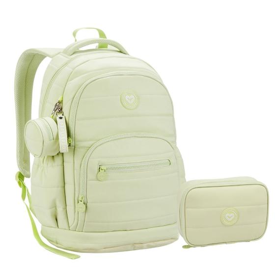 Imagem de Kit Mochila Estojo Feminina Compartimento Notebook ColorUp