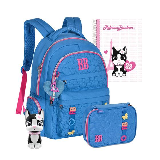 Imagem de Kit Mochila Estojo Juvenil Boneca Caderno RB