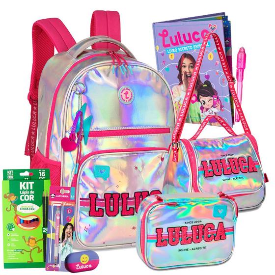 Imagem de Kit Mochila Estojo Lancheira Luluca Youtuber Lançamento 2025