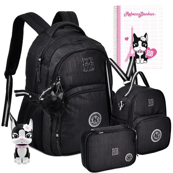 Imagem de Kit Mochila Estojo Lancheira Rebeca Bonbon Oficial Meninas