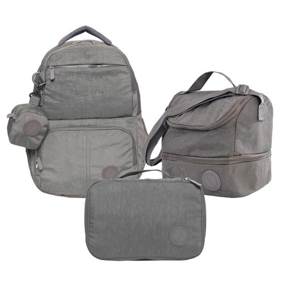 Imagem de Kit Mochila + Estojo + Lancheira Térmica Escolar Estilo Marmita Resistente Ergonômica Viagem - Wincy