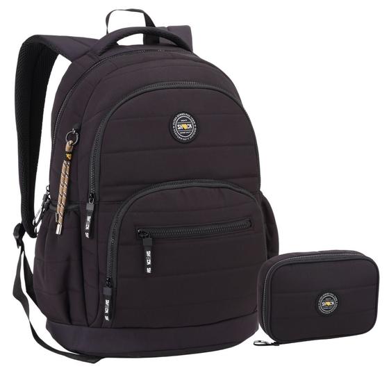 Kit Mochila Estojo Masculina Compartimento Notebook - Seanite Imagem de Kit Mochila Estojo Masculina Compartimento Notebook