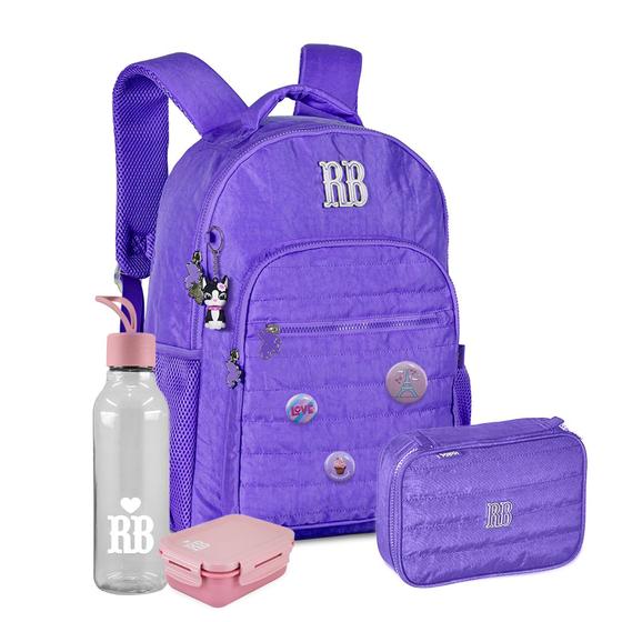 Kit Mochila Estojo Metalizada Rebecca Bonbon RB - Mochilas - Magazine Luiza