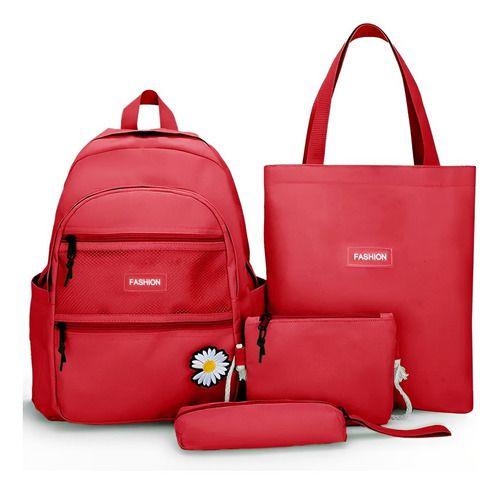 Imagem de Kit Mochila Feminina + Bolsa Sacola + Estojo Semi Impermeavel Altissima Qualidade Casual Esportivo Trabalho Faculdade