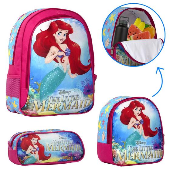 Imagem de Kit Mochila Feminina Escolar Ariel Costas Reforçada Criança