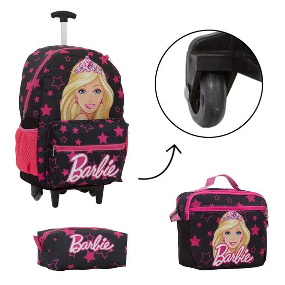 Imagem de Kit Mochila Infantil Barbie Carrinho + Lancheira Térmica