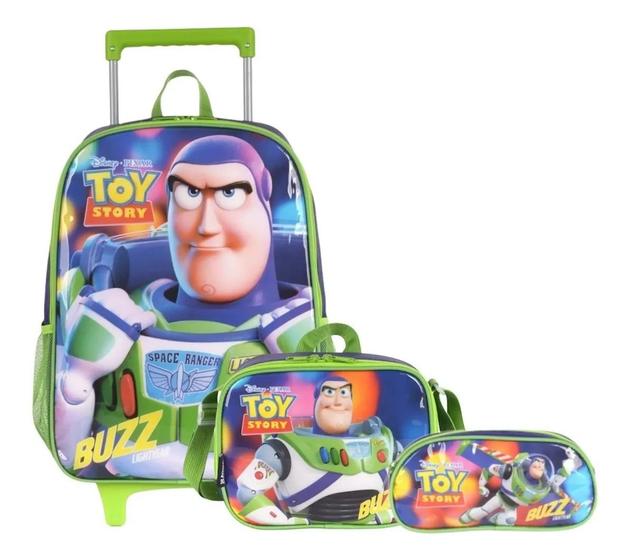 Kit Mochila Infantil Buzz Lightyear Toy Story Grande Rodinha Menor preço em Kit Mochila Infantil Buzz Lightyear Toy Story Grande Rodinha