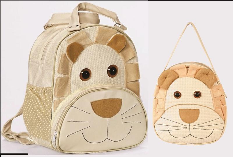 Imagem de Kit Mochila Infantil Cachorro Azul P + G Bebê Escolar