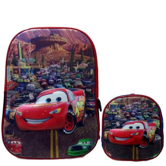 Kit mochila infantil carros mcqueen c/2 itens grande crianças meninos 3 ...
