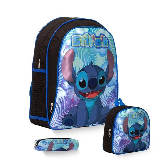 Imagem de Kit Mochila Infantil Com Lancheira Estojo Stitch Personagem