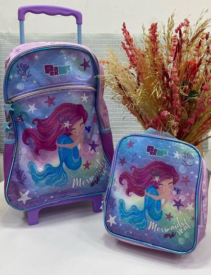 Imagem de Kit Mochila Infantil com Rodinha Pack Me Little Mermaid com Lancheira- Pacific