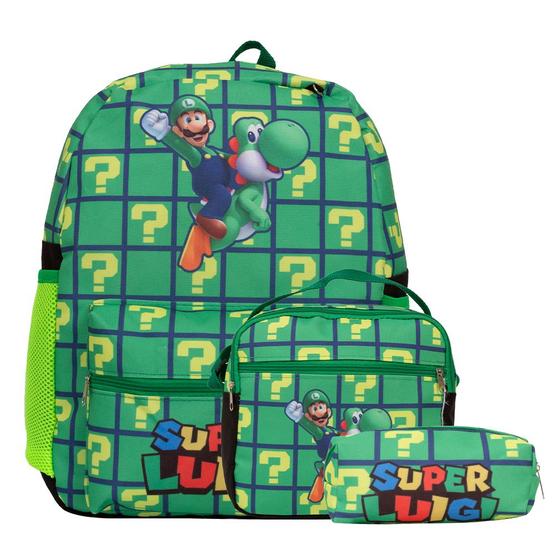 Imagem de Kit Mochila Infantil Costa Super Luigi + Lancheira Térmica