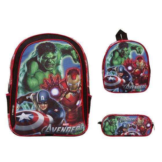 Imagem de Kit Mochila Infantil Costas Avengers Desenho Passeio Creche