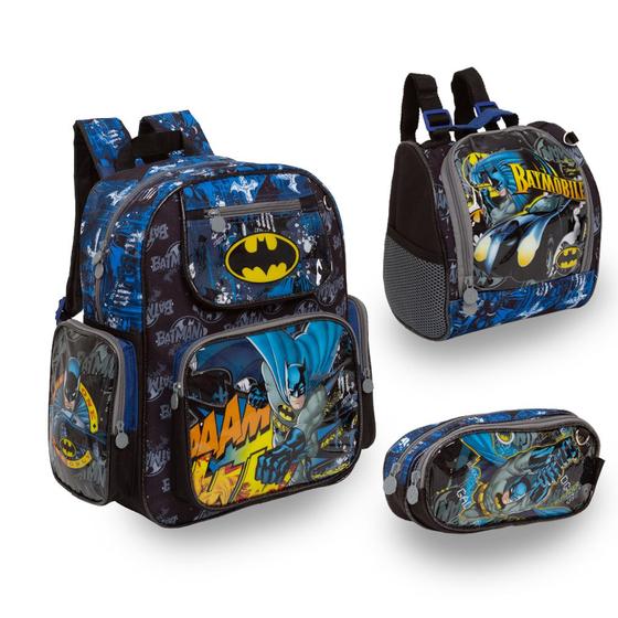 Imagem de Kit Mochila Infantil De Costas Batman Herói Costa Lançamento