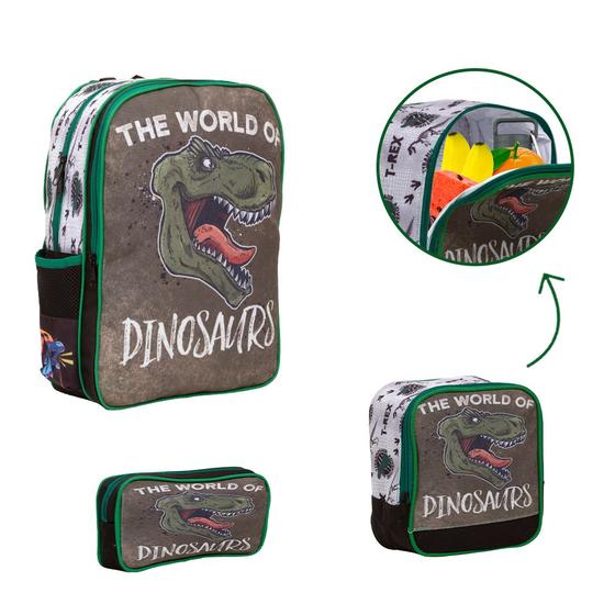 Imagem de Kit Mochila Infantil Dinossauro Costa Juvenil Envio Imediato