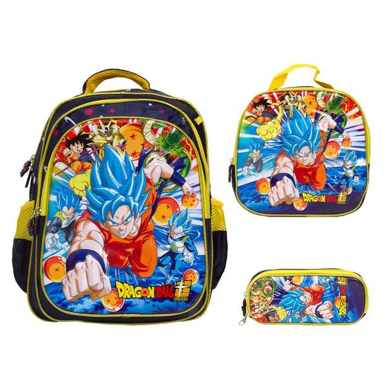 Imagem de Kit Mochila Infantil Dragon Ball Costa Lancheira Estojo