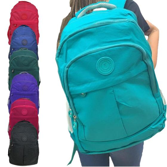 Imagem de Kit  Mochila Infantil e Estojo Box Feminino Impermeável Nylon Resistente Kit Escolar Grande