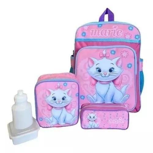 Imagem de Kit Mochila Infantil Escolar Gatinha Gata Marie Costas G F5