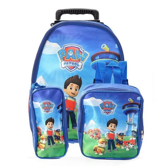 Imagem de Kit Mochila Infantil Escolar Patrulha Canina Com Rodinha