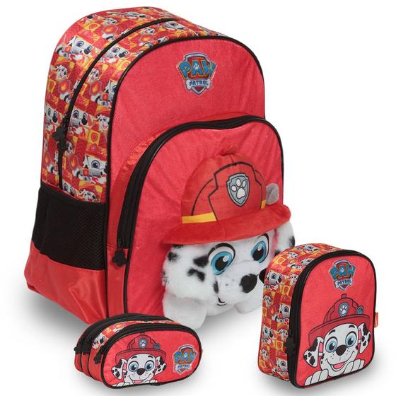 Imagem de Kit Mochila Infantil Escolar Patrulha Canina Tam G Creche