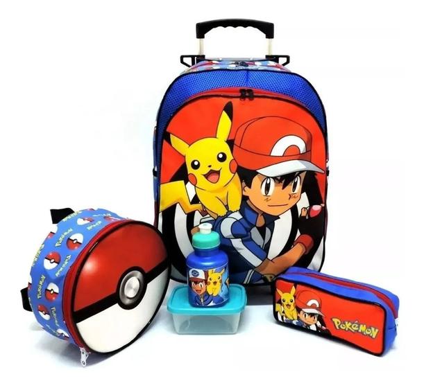 Kit Mochila Infantil Escolar Pokemon Rodinhas Pikachu G F5 Menor preço em Kit Mochila Infantil Escolar Pokemon Rodinhas Pikachu G F5