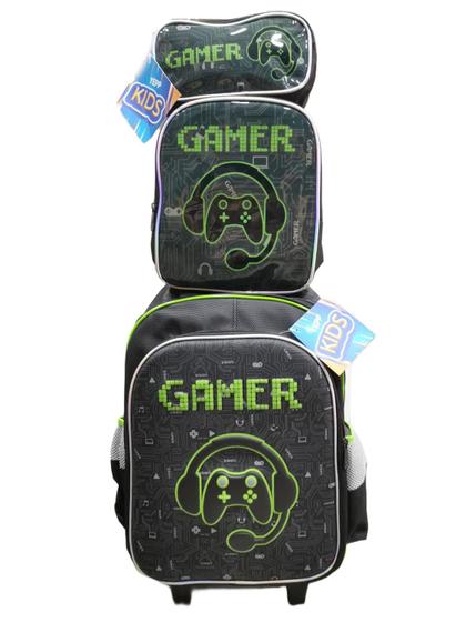 Imagem de Kit Mochila Infantil Estojo E Lancheira Mega Game MIM6340-C